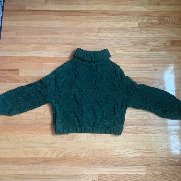 Green Cropped Knit Turtleneck - Picture 5 of 5